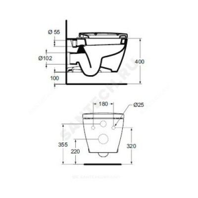 Унитаз подвесной сonnect без сиденья ideal standard e803501