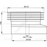 Манжета для унитаза эксцентрическая 110 мм alca plast a990