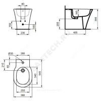 Биде напольное connect air e018001 ideal standard