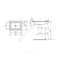 Умывальник мебельный strada 59,5 без отверстия п/смес ideal standard k077901