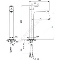 Смеситель для умывальника connect air одноручный м24х1 ideal standard a7027aa