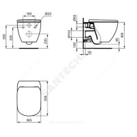 Унитаз подвесной tesi aquabladб/сид бел матideal standard t0079v1