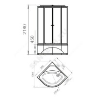 Кабина душевая delight 99 high 900х900х2180 мм высокий поддон четверть круга domani-spa ds01d99hwcl00у