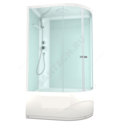 Кабина душевая delight 128 high l 1200х800х2180 мм высокий поддон угловая-асимметричная левое исполнение сатин-матированное стекло в комплекте смеситель domani-spa ds01d128lhwm00у