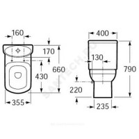 Бачок для унитаза dama senso белый нижний подвод 2/реж roca 341517000