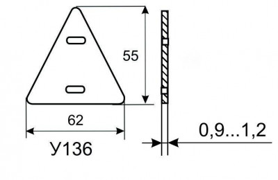 Бирка кабельная маркировочная У-136 (треугольник) (уп.100шт) Михнево 019020