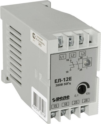Реле контроля трехфазного напряжения ЕЛ-12Е 400В 50Гц задержка срабатывания 0.1-10с ток контактов исполнительного реле 5А 1з+1р УХЛ4 Реле и Автоматика A8222-34125698