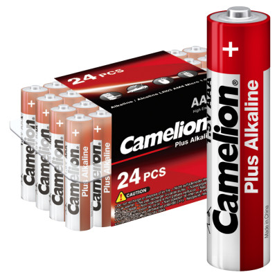Элемент питания алкалиновый AAA/LR03 1.5В Plus Alkaline LR03-PB24 (уп.24шт) Camelion 7615