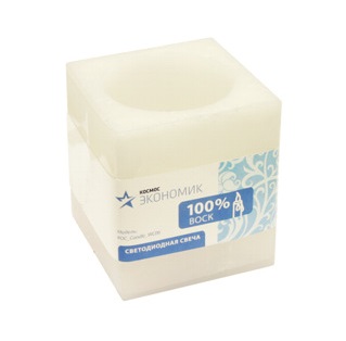 Свеча светодиодная восковая wc06 (бел. запах маракуйи) космос koc_candle_wc06