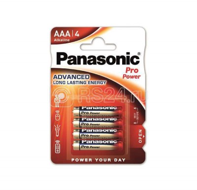 Элемент питания алкалиновый lr03 pro power 4bp (блист.4шт) panasonic 17524