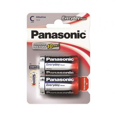 Элемент питания алкалиновый lr14 standard/everyday bp-2 (блист.2шт) panasonic 17545