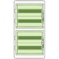 Бокс ОП Kaedra 72мод. (4 ряда по 18мод.) сер. с прозр. дверью IP65 SchE 13987