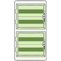 Бокс ОП Kaedra 72мод. (4 ряда по 18мод.) сер. с прозр. дверью IP65 SchE 13987