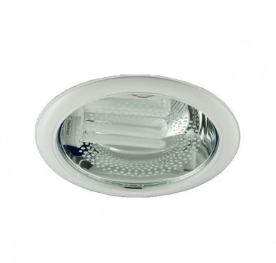 Светильник downlight 226 03 01 круглый встраиваемый для компакт. люм. лампы 2х26вт e27 со стеклом бел. италмак it8144