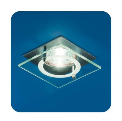 Светильник quartz 51 4 12 с накладным стеклом квадрат. mr16 мат. хром италмак it8190