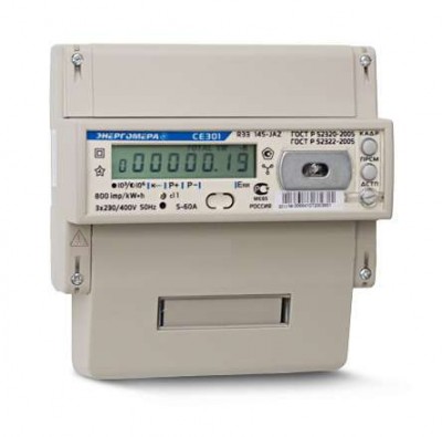 Счетчик CE301 R33 043-JAZ 3ф 5-10А 0.5s класс точн. многотариф.; универс. креп. RS485 физ. лица Екат. вр. (ТР104) Энергомера 101004002008840-TP104