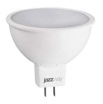 Лампа светодиодная PLED-ECO 5Вт JCDR MR16 рефлектор матовая 3000К тепл. бел. GU5.3 400лм 230В 50Гц JazzWay 1037077A