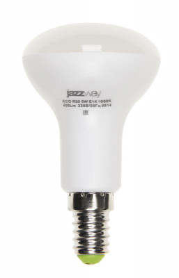 Лампа светодиодная PLED-ECO 5Вт R50 рефлектор матовая 4000К нейтр. бел. E14 400лм 230В 50Гц JazzWay 1037046A