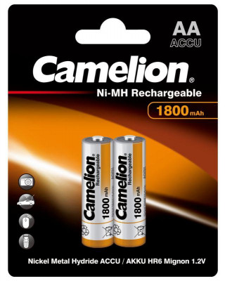Аккумулятор AA/R6 1800мА.ч NI-MN BP-2 металлик (блист.2шт) Camelion 3001
