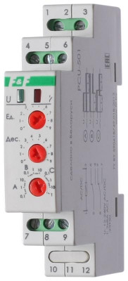 Реле времени PCU-501 2х8А 24-264В AC/DC 2п IP20 многофункц. выдержка времен. после отключ. питания монтаж на DIN-рейке F&F EA02.001.021