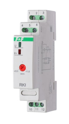 Реле контроля изоляции RKI (для контроля сопротивления изоляции в обмотках электродвигателей монтаж на DIN-рейке 35мм) F&F EА05.003.001