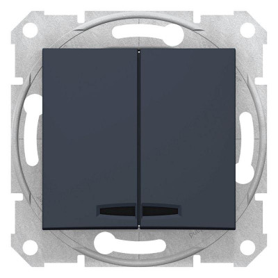 Выключатель 2-кл. СП Sedna 10А IP20 (сх. 5) 250В с подсветкой графит SchE SDN0300370