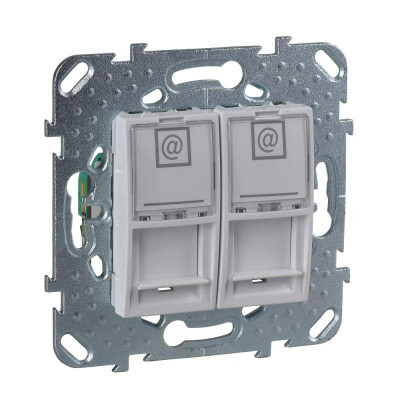 Розетка компьютерная 2-м СП Unica RJ45 кат.5E механизм бел. SchE MGU5.2020.18ZD