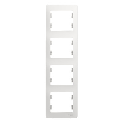 Рамка 4-м Glossa вертикал. бел. SE GSL000108