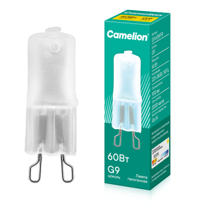Лампа галогенная 60Вт капсульная матовая G9 3000К 240В Camelion 5557