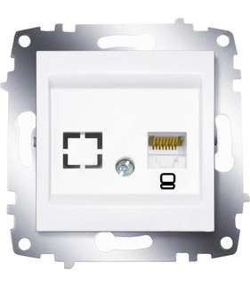 Механизм розетки комп. 1-м cosmo (rj45 cat.6 + гнездо) бел. abb 619-010200-247