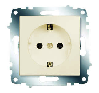 Розетка 1-м СП 1мод. Cosmo 16А IP20 с заземл. механизм крем. ABB 619-010300-217