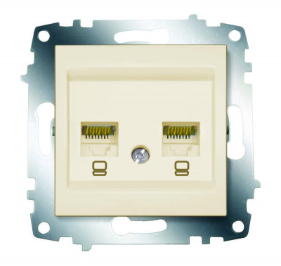 Розетка компьютерная 2-м Cosmo RJ45 кат.6 механизм крем. ABB 619-010300-248