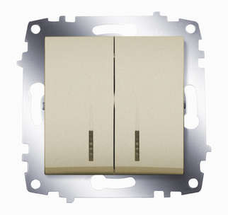 Механизм выключателя 2-кл. сп cosmo 10а ip20 с подсветкой титаниум abb 619-011400-203