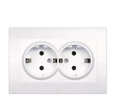 Розетка 2-м СП 1мод. Cosmo 16А IP20 с заземл. бел. ABB 632-010200-907