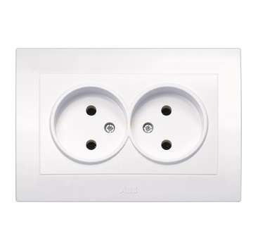 Розетка 2-м СП 1мод. Cosmo 16А IP20 без заземл. бел. ABB 632-010200-908