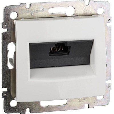 Розетка компьютерная 1-м СП Valena RJ45 кат.5E UTP на захватах механизм бел. IEK 774230