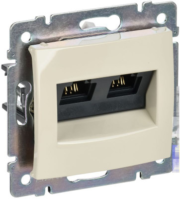 Розетка компьютерная 2-м СП Valena RJ45 кат.5E UTP на захватах механизм сл. кость IEK 774131