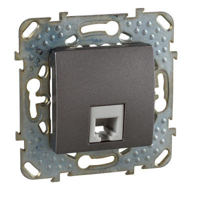 Механизм розетки телефонной 1-м СП Unica Top RJ11 4 контакт. графит SchE MGU5.492.12ZD