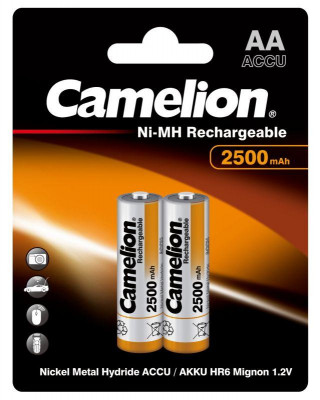 Аккумулятор AA/R6 2500мА.ч NI-MN BP-2 металлик (блист.2шт) Camelion 6107