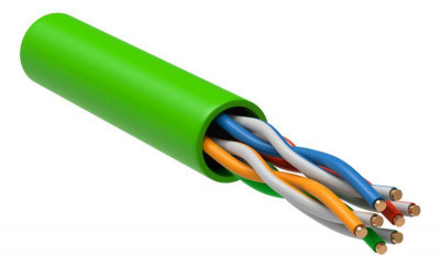 Кабель витая пара U/UTP кат.5E 4х2х24AWG solid LSZH нг(А)-HFLTx зел. 305м (м) ITK LC1-C5E04-122