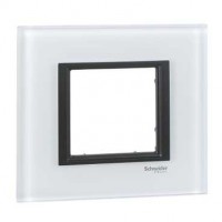 Рамка 1-м Unica Top горизонт. стекло бел. SchE MGU68.002.7C2