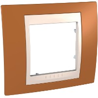 Рамка 1-м Unica Хамелеон оранж./беж. SchE MGU6.002.569