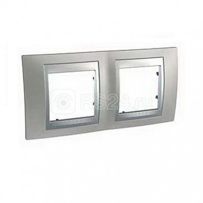 Рамка 2-м Unica Top никель/алюм. SchE MGU66.004.039