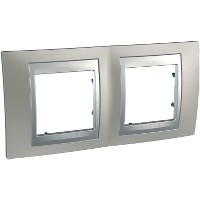 Рамка 2-м Unica Top никель/алюм. SchE MGU66.004.039