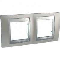 Рамка 2-м Unica Top никель/алюм. SchE MGU66.004.039