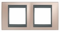Рамка 2-м Unica Top оникс/графит SchE MGU66.004.296