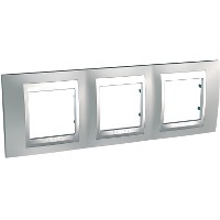 Рамка 3-м Unica Top матов. хром/алюм. SchE MGU66.006.038