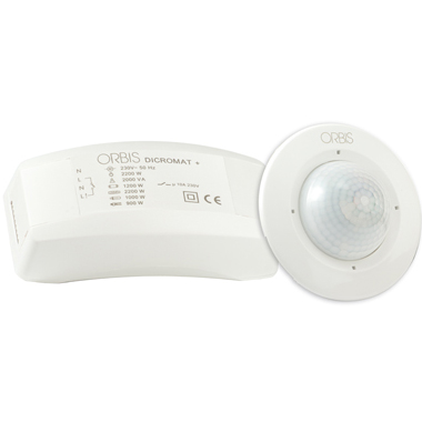 Датчик движения 360град. dicromat+ ip20 потолоч. бел. orbis ob132912n