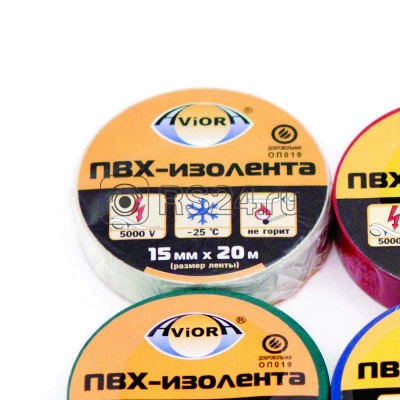 Изолента ПВХ 15мм (рул.20м) бел. aviora 305-003