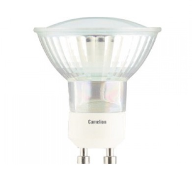 Лампа светодиодная led3-gu10/830/gu1 3вт 3000к тепл. бел. gu10 215лм 220-240в camelion 11363